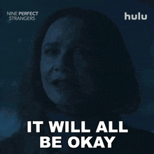 a poster for nine perfect strangers shows a woman crying