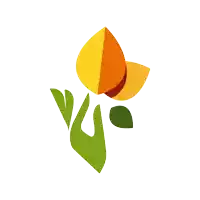 a drawing of a flower with a green stem and leaves
