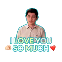 a sticker that says " i love you so much " on it