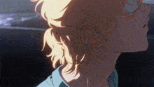 a close up of a person 's face with a tear running down their face