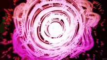 a pink and red swirl on a black background