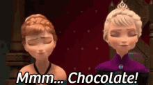 Mmm... Chocolate - Frozen GIF - Frozen Anna Elsa GIFs