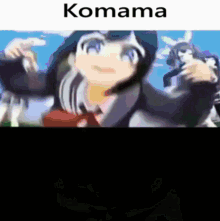 a blurry picture of a girl with komama written on the top