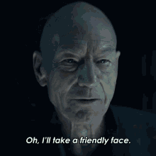 Oh Ill Take A Friendly Face Hugh GIF - Oh Ill Take A Friendly Face Hugh Jean Luc Picard GIFs