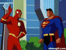 flash superman high five too slow too fast