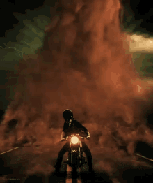 running from storm tornado motorcycle bike ride