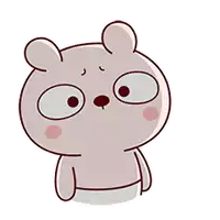 a cartoon drawing of a bear with big eyes and a funny face .