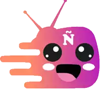 a cartoon drawing of a tv with the letter n on it