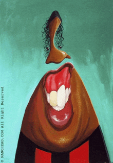 a cartoon of a man with his tongue out and the words manohead.com on the bottom right