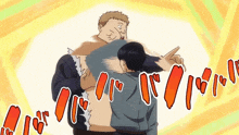 a man is being punched in the face by another man in a comic