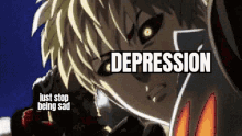 Anime One Punch Man GIF - Anime One Punch Man Just Stop Being Sad GIFs