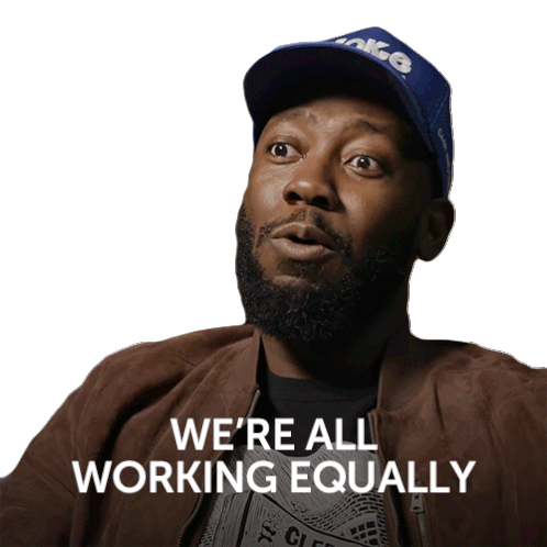 Were All Working Equally Lamorne Morris Sticker - Were All Working Equally Lamorne Morris Stay Tooned Stickers