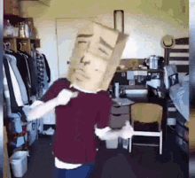 Paper Bag Man Bag Over Head GIF