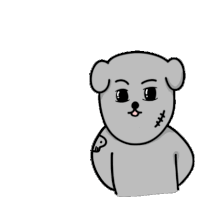 Grey Dog Sticker