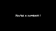 a black background with white text that says `` you 're a dumbass ! ''