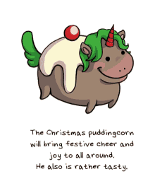 Unicorn Christmas GIF - Unicorn Christmas Christmas Pudding GIFs