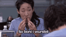 Wurstel Salsiccia So Boni Cristina Grey'S Anatomy GIF - Vienna Sausage Its Good Cristina GIFs