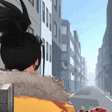 a cartoon of a person walking down a street