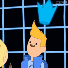 a cartoon character with a crown on his head and the words bravest on the bottom