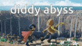 a poster for diddy abyss shows a man and woman holding hands