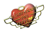 a guardianes del amor logo with a red heart