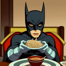 Batman Eating GIF - Batman Eating Noodles GIFs