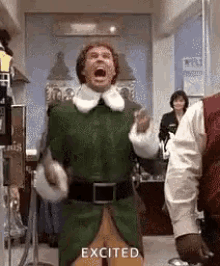 Elf Excited GIF - Elf Excited Happy GIFs