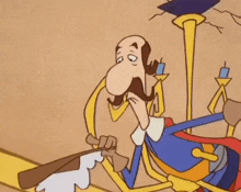 a cartoon of a man with a big mustache