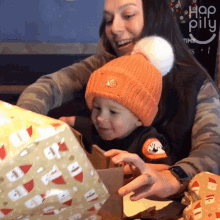 Opening Present Happily GIF