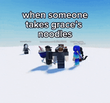 a screenshot of a video game that says ' when someone takes grace 's noodles '