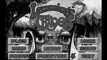 a black and white screenshot of a video game called lemmings tribes