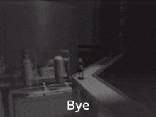 a blurred image with the word bye at the top