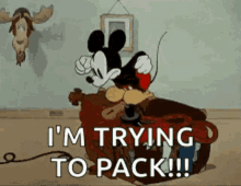 Road Trip Im Trying To Pack GIF - Road Trip Im Trying To Pack Mickey Mouse GIFs