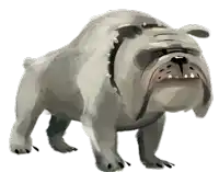 a drawing of a bulldog with a very angry look on his face