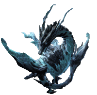 a statue of a blue and black dragon with a white background