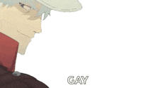 a man wearing a hat and a red jacket is saying gay