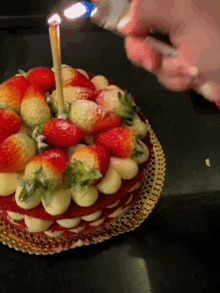cake sweet strawberry candle