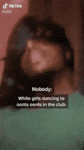 a tiktok video of a woman dancing to a song