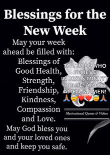 may your week ahead be filled with blessings of good health