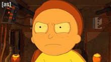a cartoon character with the word [ as ] on the bottom left