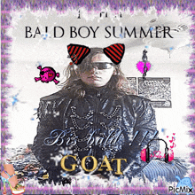 a picture of a bald boy with the words bald boy summer at the top