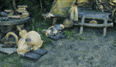 a computer generated image of a sheep and a cat