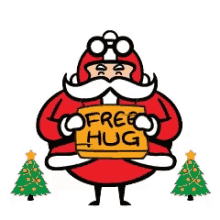 christmas excited free hug santa