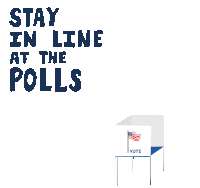 Stay In Line Stay In Line At The Polls Sticker - Stay In Line Stay In Line At The Polls Polls Stickers