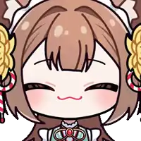 a cartoon drawing of a girl with candy canes in her ears