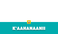 a blue and white sign that says k ' aahanaanii