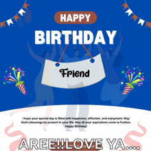 a birthday card for a friend that says happy birthday friend