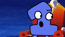 a cartoon character with a surprised look on his face is sitting in a chair