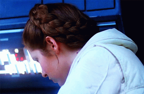 An annoyed Princess Leia gives an epic side-eye