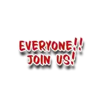 a sign that says everyone join us in red